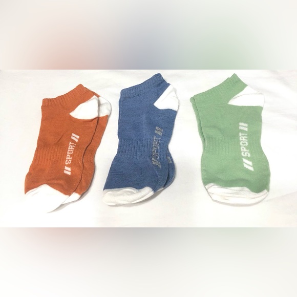 Unisex 3Pk Low Cut Socks Sport graphics blue brown greenSize 6-10 - Picture 2 of 2
